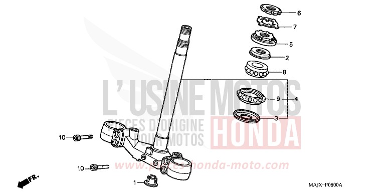STEERING STEM for Pan-European ABS MIDDY BLUE METTALIC (B162) from 2000